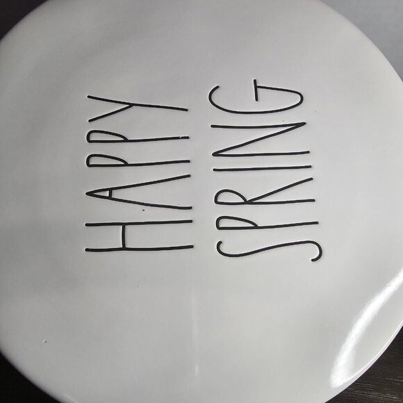 Rae Dunn Artisan Happy Spring Cake Dessert Stand Plate Platter Easter Dinner - Picture 9 of 13